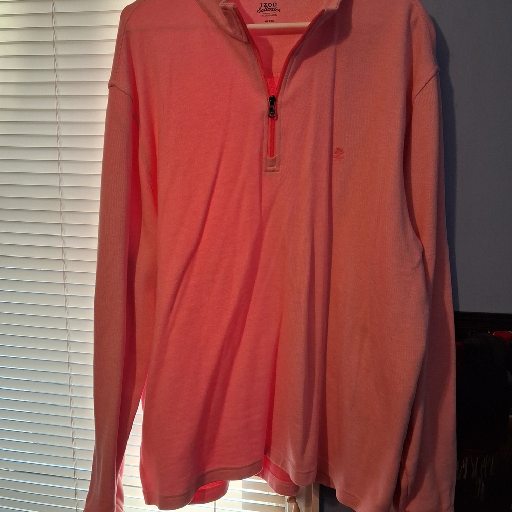 IZOD Men's Pink Quarter-Zip Sweater